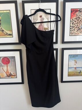 Dress the Population One-Shoulder Black Cocktail Dress